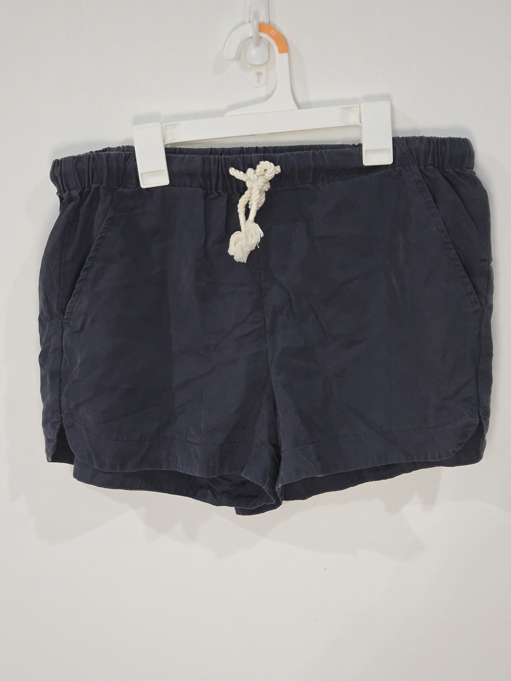 UpWest Sz Small Navy Elastic Waist Shorts with White Drawstring